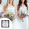 Heart Glass & Stainless Steel Bride Bouquet Pendant Decoration HJEW-GO00081-05-7