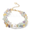 Natural Fluorite Chip Beaded Bracelets for Women BJEW-JB12306-02-2