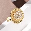 Brass Micro Pave Cubic Zirconia Cuff Open Rings RJEW-F204-05G-4