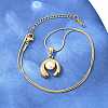 304 Stainless Steel with Acrylic Imitation Pearl Pendant Necklaces NJEW-H088-05A-G-1