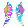 Spray Painted 304 Stainless Steel Filigree Big Pendants STAS-TAC0004-048E-3