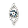 Brass Micro Pave Clear Cubic Zirconia Enamel Horse Eye Connector Charms KK-H534-02P-01-1