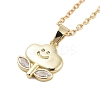 Brass Clear Cubic Zirconia Cable Chain Smiling Face Cloud Flower Pendant Necklaces NJEW-B100-06G-1