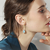 12 Pairs 12 Colors Glass Teardrop Leverback Earrings EJEW-AB00002-4