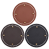 3Pcs 3 Colors Flat Round PU Leather Knitting Crochet Bags Nail Bottom Shaper Pad DIY-CL0002-14-6