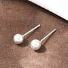 Brass Round Stud Earrings EJEW-C171-01C-S-3