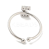Rack Plating Brass Open Cuff Rings for Women RJEW-F162-02P-Z-3