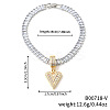 Fashionable Brass Micro Pave Clear Cubic Zirconia Charm Bracelets AF9298-22-1