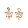 Brass Pave Cubic Zirconia Connector Charms ZIRC-L105-01G-2