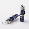Tube Natural Dyed Lapis Lazuli Pendants G-L455-H10-2