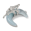 Platinum Alloy Resin Rhinestone Glass Pendants FIND-U017-08P-02-2
