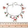 Christmas Alloy Enamel Charm Bracelets BJEW-H634-01C-KCGP-3