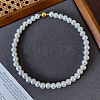 Plastic White Round Imitation Pearl Beaded Necklaces with Magnetic Clasps for Women LS-QS1650-4-1