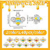 80Pcs 2 Colors Alloy Enamel Charms ENAM-DR0001-11-2