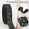 25 Yards Polyester Star Print Grosgrain Ribbon OCOR-PH0004-09-4