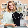 2-Slot Paperboard Covered with Lint Cloth Slant Back Bust Shaped Necklace Display Stands NDIS-WH20015-02A-4