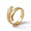 Ion Plating(IP) 304 Stainless Steel Ring Arowana Fish Wrap Open Cuff Ring for Women RJEW-C045-21G-1
