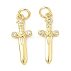 Brass Micro Pave Cubic Zirconia Pendants KK-Z120-54G-01-1