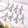 Glass Wishing Bottle with Chakra Natural & Synthetic Gemstone Chips inside Pendant Decorations HJEW-JM03044-1