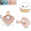 20Pcs 4 Colors Zinc Alloy Enamel Pendants ENAM-FP0001-37-3
