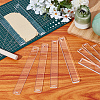 5Sets 5 Styles Transparent Acrylic Clay Thickness Ruler AJEW-HY0002-18-4
