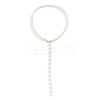 Alloy & White Imitation Pearl Round Beaded Link Chain Y Necklaces for Women FS-WG05D33-01-3