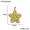 304 Stainless Steel Micro Pave Cubic Zirconia Pendants STAS-OY008-67G-3