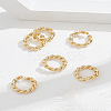 6Pcs Brass Twisted Open Jump Rings KK-LP0004-38-1