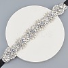 Brass Flower Bridal Belt with Glass Rhinestones for Wedding Dress AJEW-WH0455-005B-4