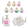 14Pcs 7 Colors Transparent Glass Pendants GLAA-CD0001-06-3