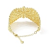 Rack Plating Brass Vintage Court Hollowed-out Flower Design Cuff Bangles for Women BJEW-D032-07G-3