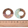 Opaque Resin and Walnut Wood Pendants RESI-T060-17M-3
