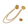 304 Stainless Steel Pave Dyed Synthetic Turquoise Hanging Chain Brooch JEWB-S021-04G-03-3