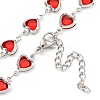 304 Stainless Steel & Glass Heart Link Chain Necklaces NJEW-P315-03P-06-2