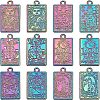 12Pcs 6 Style Rack Plating Rainbow Color Alloy Pendants FIND-CA0004-52-1