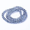 Electroplate Transparent Glass Beads Strands EGLA-A034-T2mm-Y04-2