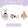 50Pcs Alloy Rhinestones Enamel Pendants FIND-SC0010-82-2