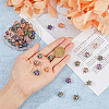 70Pcs 7 Colors Copper Wire Wrapped Electroplate Glass Pendants PALLOY-FH00028-3