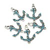 Anchor Antique Silver Tone Alloy Rhinestone Links connectors LS-ALRI-N024-03G-2