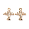 Brass Micro Pave Clear Cubic Zirconia Charms ZIRC-L105-15G-1
