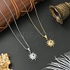 304 Stainless Steel Sun Pendant Box Chain Necklaces for Women Men NJEW-YW00002-01-5