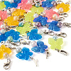 Butterfly Luminous Acrylic & Letter A~Z Tibetan Style Alloy Pendant Decorations HJEW-TAC0020-2