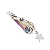 3Pcs 3 Styles Electroplated Natural Quartz Crystal Nuggets Copper Wire Wrapped Pendants PALLOY-JF03128-07-4