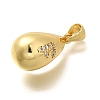 Rack Plating Brass Micro Pave Cubic Zirconia Pendants KK-L226-102G-F-2