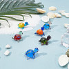 6Pcs 6 Colors Tortoise Glass Home Ornaments DJEW-GF0001-60-4