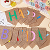 1 Set Word Happy Birthday Linen Hanging Banners Flags AJEW-SP0001-51A-3