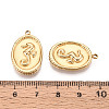 304 Stainless Steel Oval with Sea House Pendants STAS-T069-47G-3
