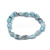Natural Larimar Stretch Beaded Bracelets BJEW-K213-C21-1
