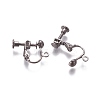 Rack Plated Brass Screw Clip-on Earring Findings KK-P169-04B-2