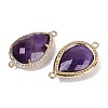 Natural Amethyst Faceted Teardrop Links G-B126-03G-09-2
